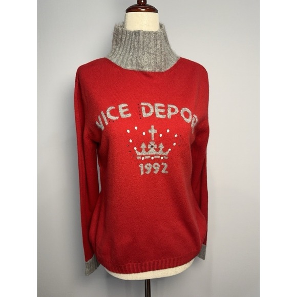Sweaters - Vintage VICE DEPOR 100% Cashmere Turtleneck Sweater Size 40 M/L Red